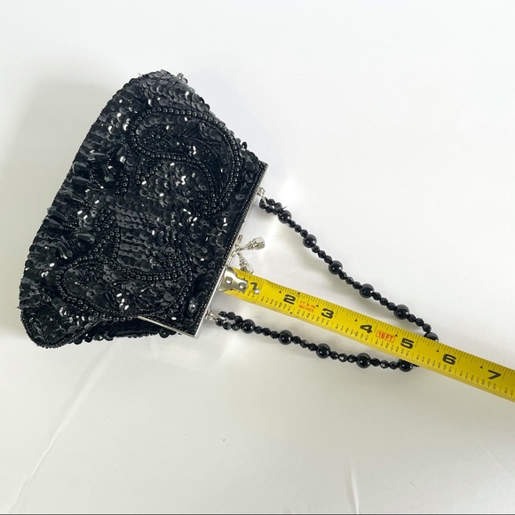 Kate Landry Black Sequin Evening Wristlet Hand Bag - Picture 15 of 15